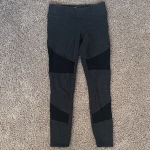 Women's Grey and Black Mesh Leggings